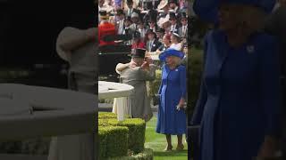 Cute moment Zara Tindall sneaks up on King Charles and Queen Camilla