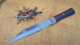 Making a Viking Seax from Old Drills! Legendary WOOTZ Steel in Action