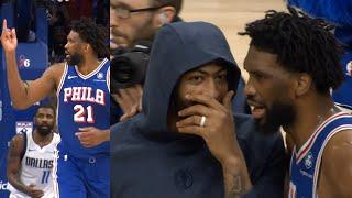 Joel Embiid hits go-ahead bucket vs Mavs then chats with Anthony Davis after game