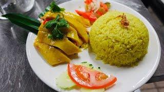 Hainanese chicken rice full making process Thai style Chicken tender rice fragrant Hong Kong food