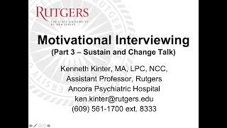 Motivational Interviewing Part 3: Sustain and Change Talk