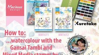 Watercolouring with the Mixed Media stamps by Marlene | Marianne Design stamping | Cardmaking