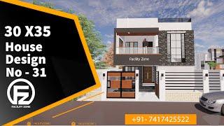 30 X 35 House Design | 2BHK SET | Facility Zone