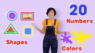 Educational Songs - SHAPES, COLORS, NUMBERS [counting to 20]