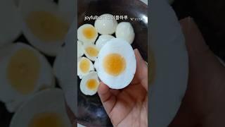 달걀 9분 삶아낸 모양/joyfulharu 조이플하루