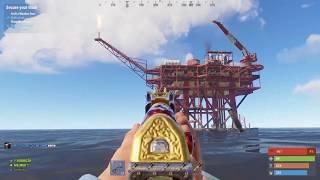 Rust - выживание на официальном сервере , рэйд, лутание Нефти вышки