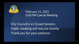 San Bruno City Council Special and Regular Meetings, February 11, 2025