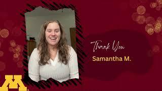 Samantha M - Thank You Donors 2024