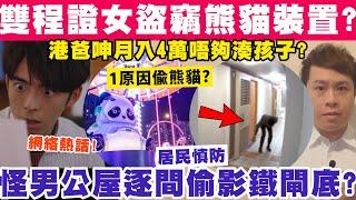 雙程證女盜竊熊貓裝置被捕？怪男公屋逐間屋偷影鐵閘底？16-12-2024