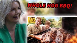 BRITS React Brits try Whole Hog BBQ in North Carolina!