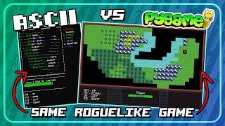 Same Roguelike in Two Different Styles - Python ASCII vs Pygame