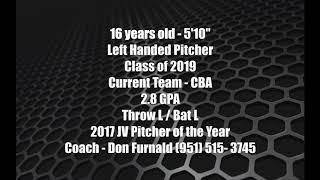 Joshua Sandoval LHP Etiwanda High 2019 Grad