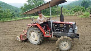 Plowing with kubota tractor - Farming with modern machinery and plastic-covered beds - Duong farm