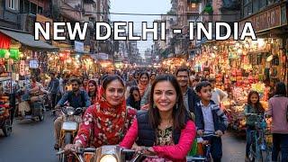 INDIA IS WILD: Crazy Crowds & Traffic in New Delhi | 4K HDR Walking Tour