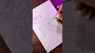 Ash Ketchum & Pikachu outlinemanga style #short#shorts#youtube#youtubeshorts#pokemon