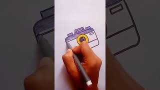 How to Draw Easy Camera / Cute Camera Drawing / #shorts #youtubeshorts