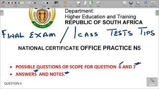 OFFICE PRACTICE N5 QUESTIONS 6 AND 7 NOTES