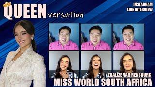 QUEENversation with Miss World South Africa, Zoalize van Rensburg