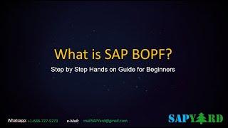 End to End SAP BOPF for ABAP Developers in 90 minutes