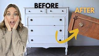 You Won't Believe What I Found Under this Paint!  Real Milk Paint Co Furniture Makeover