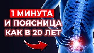 Чудо-упражнение для ПОЯСНИЦЫ | Одна минута и спина не болит! | Экстренная помощь при боли в пояснице