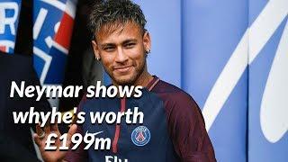 Neymar shows his new PSG team mates why he's worth £199m