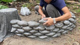 Very Cool Cement Ideas - Garden Decoration with Aquarium, Flower Pot, Table and Chair all in one