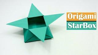 How to Make an Origami Star Box - Easy Paper Star Box folding