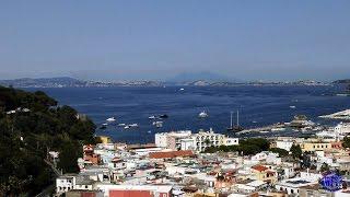 Timelapse 4K.  Ischia, the view of Vesuvius