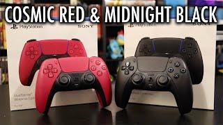 PS5 DualSense Controllers Unboxed: Cosmic Red & Midnight Black (New Colors)