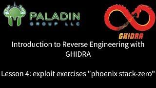 Intro to Reverse Engineering with GHIDRA - Lesson 4 Exploit Educations Phoenix stack zero