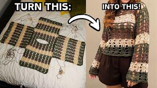 Crochet Mesh Sweater Top Tutorial I Brunaticality Crochet