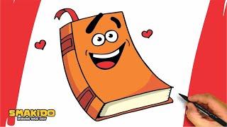 How to Draw a Book For Kids and Beginners | Cartoon Book Drawing Step by Step Tutorial