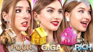 Rich vs Poor vs Giga Rich Girl! From Unpopular to Popular Student Dream Makeover