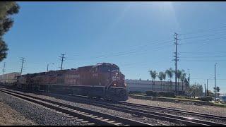 Railfanning SFS with open door dash 9 a crew in a cabcar and a candian pacific leader!!!!