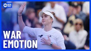 Ukrainian Tennis Player Elina Svitolina Breaks Down Over Bombing After Winning Match | 10 News First