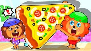Aslan Yavrusu | Pizza Şeklinde Şişme Yatak | Çocuklar için çizgi film