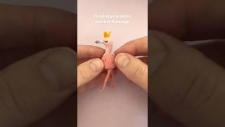 Amigurumi flamingo pattern from my book, Cute & Cuddly Crochet #crochet #microcrochet #miniature