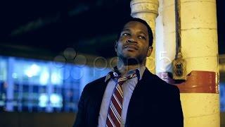 Stressed Man Sitting In Garage At Night. Stock Footage