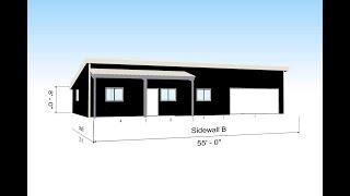 ARIZONA 30 X 35 SINGLE SLOPE WITH DOUBLE CAR GARAGE BARNDOMINIUM