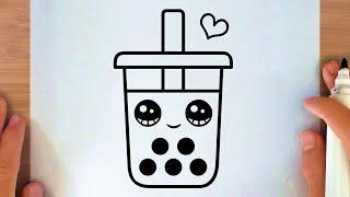 HOW TO DRAW A CUTE DRINK MILK COFFEE