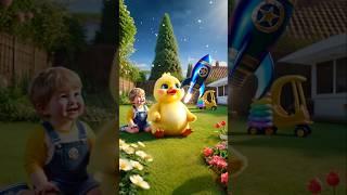 The little duck takes the rocket toy home to play with.#duck #shorts