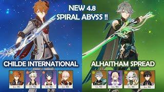 NEW 4.8 Spiral Abyss!! Childe International & Alhaitham Spread - Genshin Impact