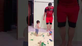 Adam Zafran main bola dgn ayah #baby #cute #cutebaby #funny #babyboy #newborn #family #love
