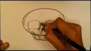 How to Draw a Skull - Cartoony Skull Drawings