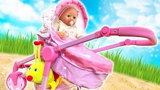 Baby Annabell doll: stroller & new outfit for Baby Born doll. Baby Alive dolls videos for kids.