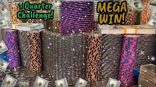 1 QUARTER CHALLENGE, $1,000,000.00 BUY IN, HIGH RISK COIN PUSHER! (MEGA JACKPOT)