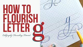 How to flourish letter g. Calligraphy flourishing tutorial.