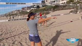 Beach volleyball triangle pass and set drill