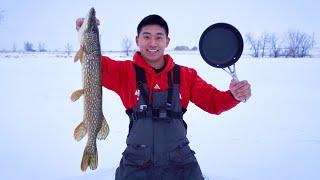 Northern Pike CATCH CLEAN COOK ON THE ICE!